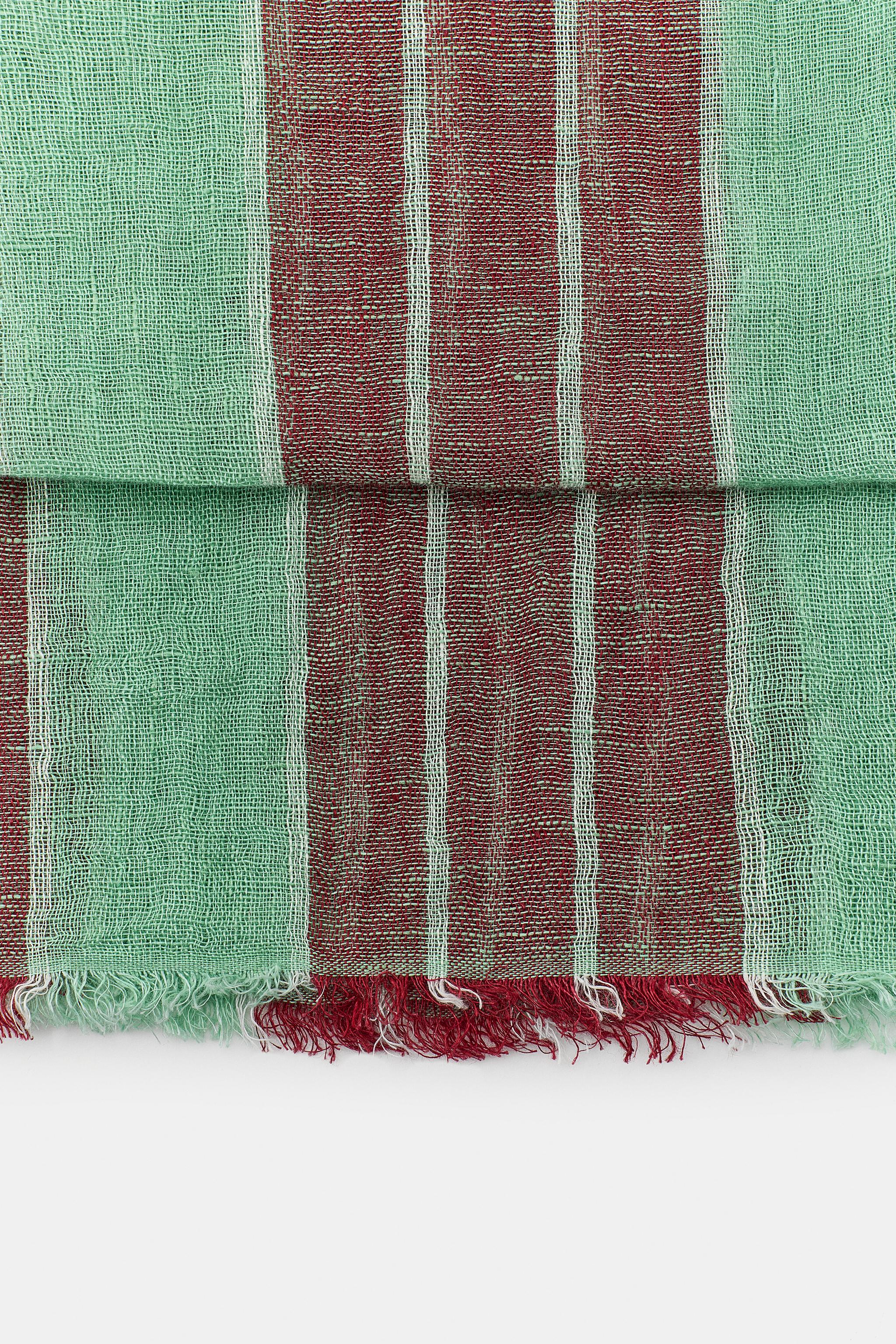 100% LINEN STRIPED SCARF